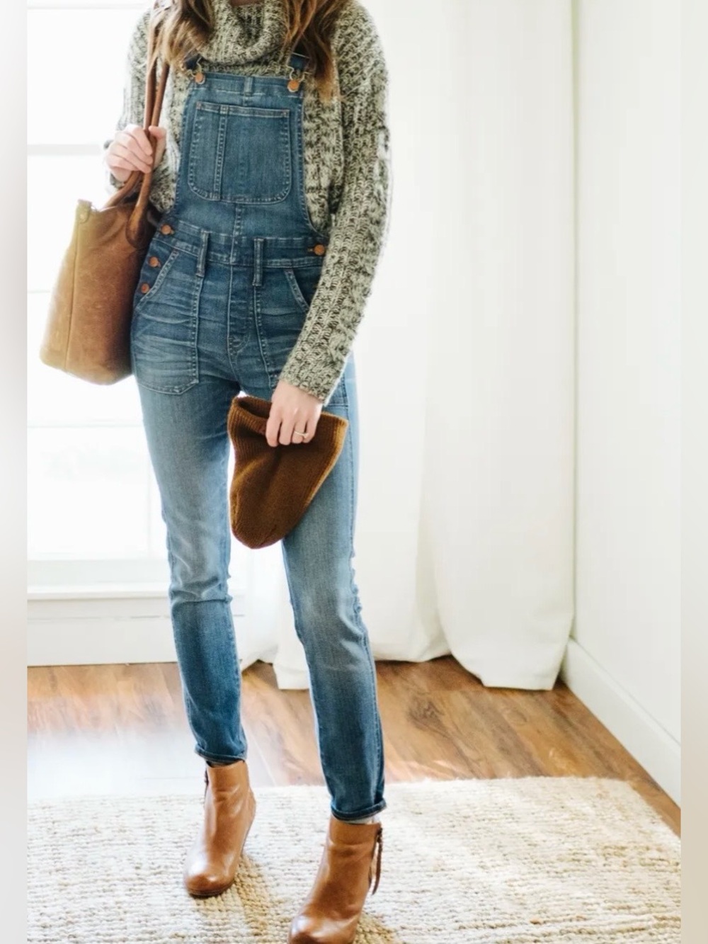 Madewell Denim Skinny Overalls Bib Jeans Blue Adjustable Straps Minimalist Sz S